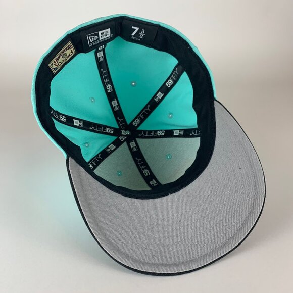 San Antonio Spurs NBA Turquoise Black New Era 59Fifty Fitted Hat Mens 7 3/8 - Picture 4 of 5